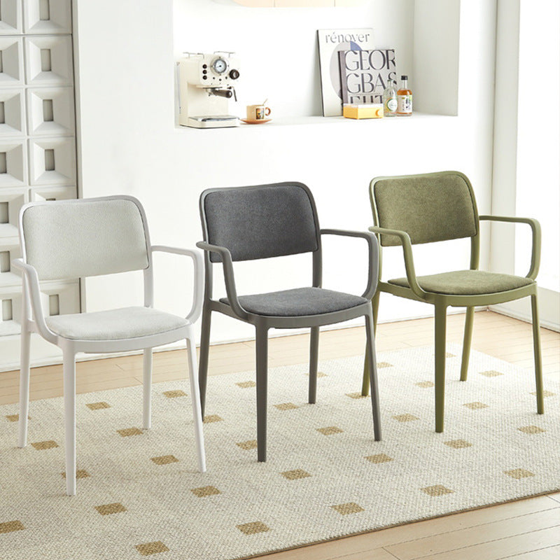 Scandinaviancasual soft-packed fabric dining chair back chair desk computer stool for home modern casual stackable chair