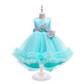 kids dress colorfulbows princess dress female flower girl wedding dress catwalk trailing skirt girl dress