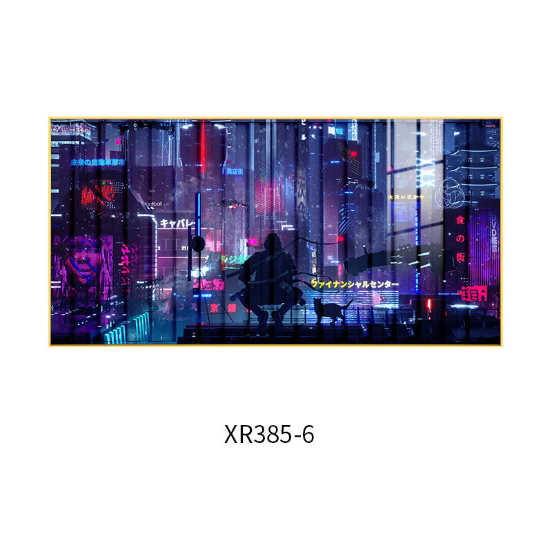 LED lighting luminous lighting painting cyberpunk Internet cafe hanging painting e-sports hotel room decoration background wall mural