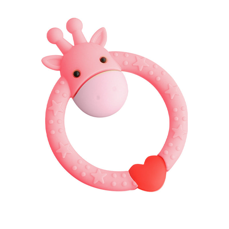 Deer ring bite glue baby full silicone toothpaste cartoon shape cute ring deer toothpaste baby molar stick