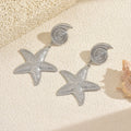 Wholesale gold earrings: european & american cross-border jewelry, creative design starfish earrings, high-end vacation style dangle earrings for women