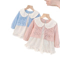 Girls' spring dress: new stylish cardigan dress, first birthday baby gown, children's princess dress set for spring and autumn