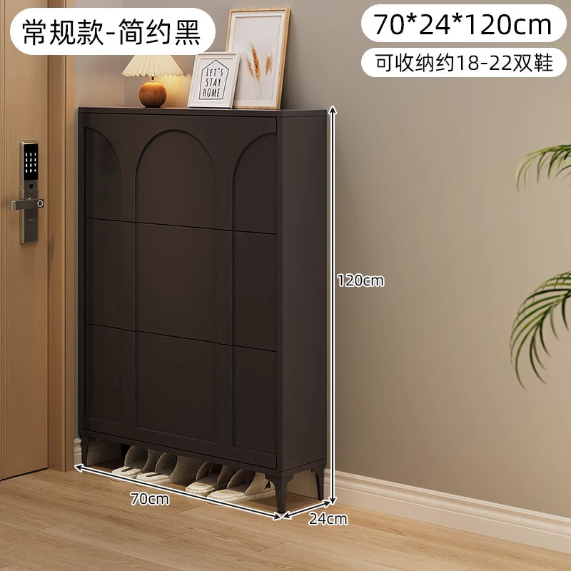 Cream style ultra-thin tipping shoe cabinet for home door small narrow entrance multi-layer entrance cabinet new arrival 2025 popular shoe rack