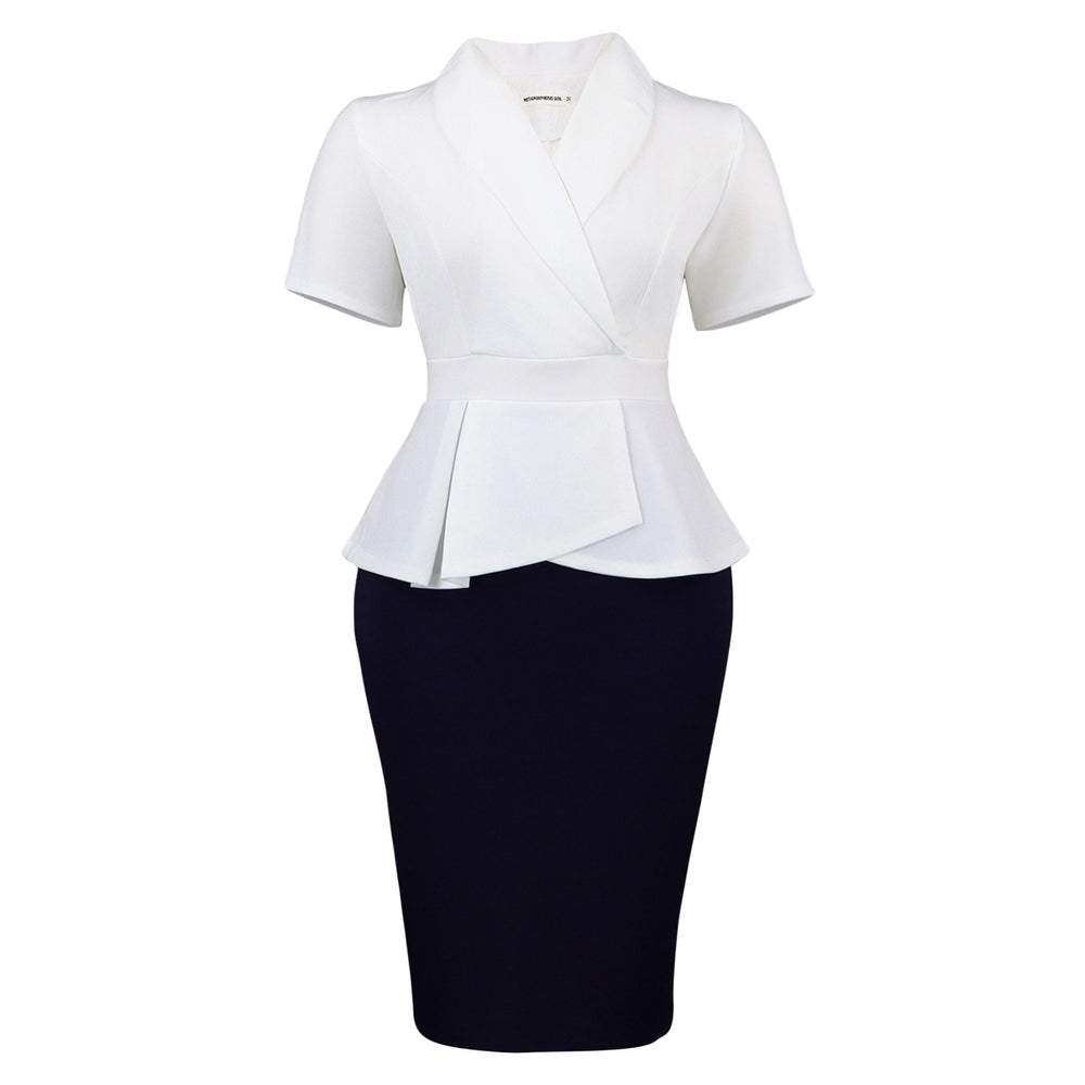 D3363 plus size women's clothing  new summer short sleeve ruffle trim elegant color block bodycon african dress