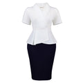 D3363 plus size women's clothing  new summer short sleeve ruffle trim elegant color block bodycon african dress