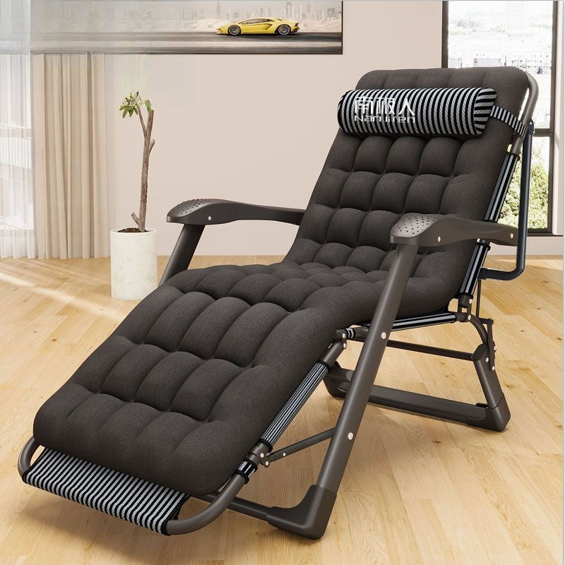 Nanjiren foldable bed nap for home lunch break portable office foldable recliner thickened bold balcony casual chair