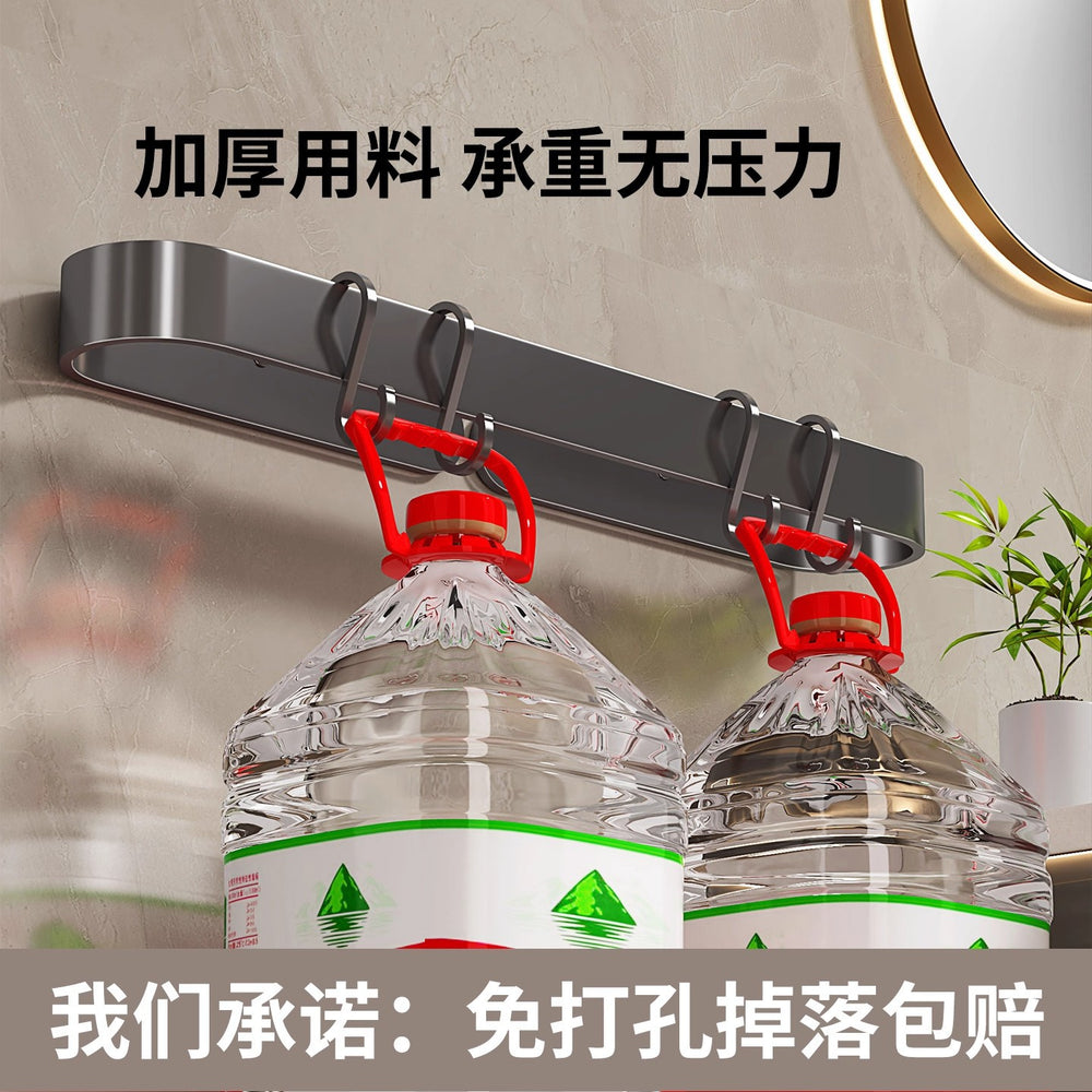 Towel rack without punching bathroom bathroom hanging rack toilet door rear wall hanging rear storage rack towel bar gun gray single pole