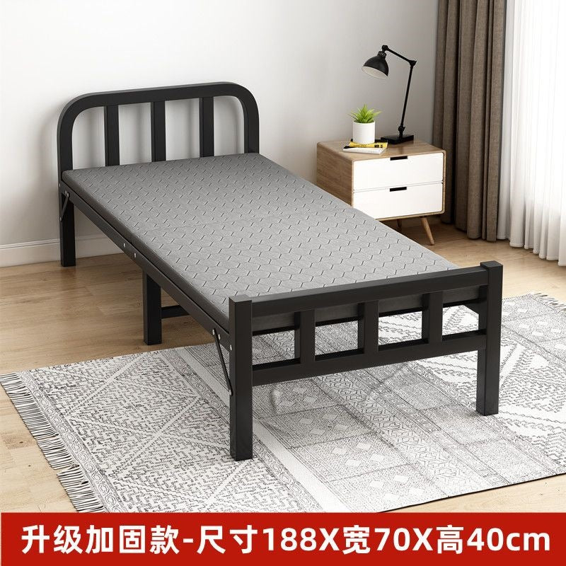 Folding bed single bedfor home rental hard bed adult dormitory simple bed portable iron bed companion bed extra bed