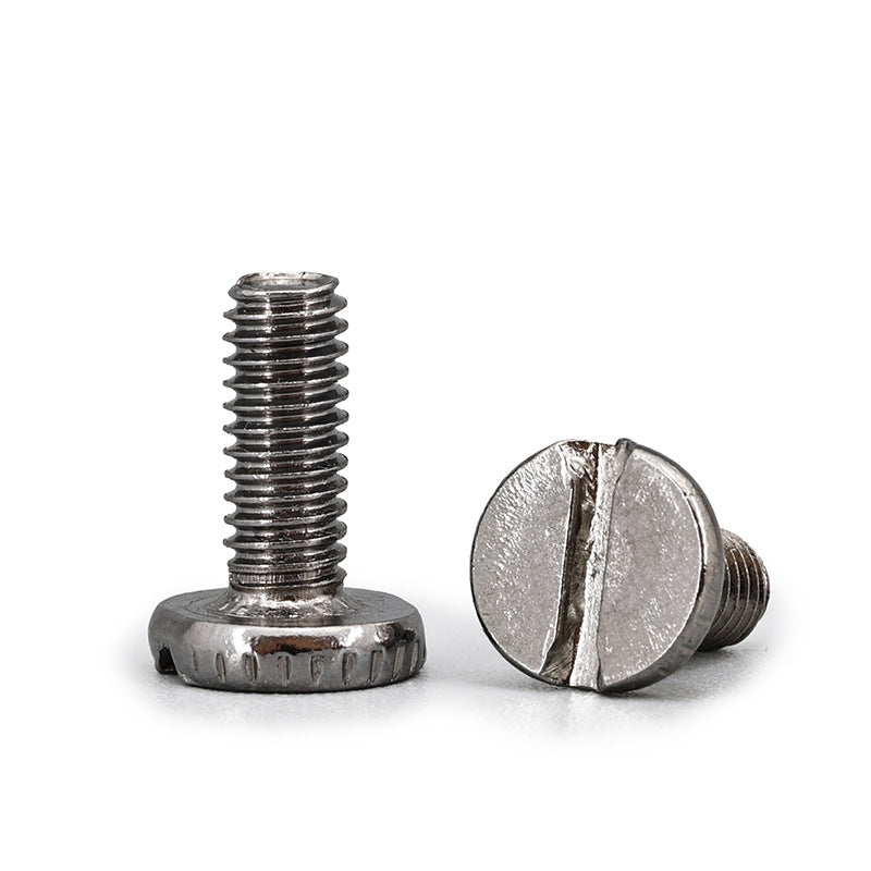 Hand screw knurled screw one-word knurled roding lighting hand screw nickel-plated gold round head machine tooth m4 large flat head slotting