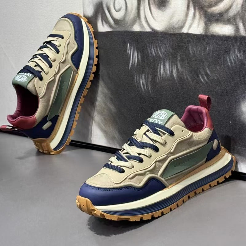 Men's shoes 2026 new spring trendy versatile chunky sole comfortable wear-resistant athletic casual shoes men's hot selling dad shoes