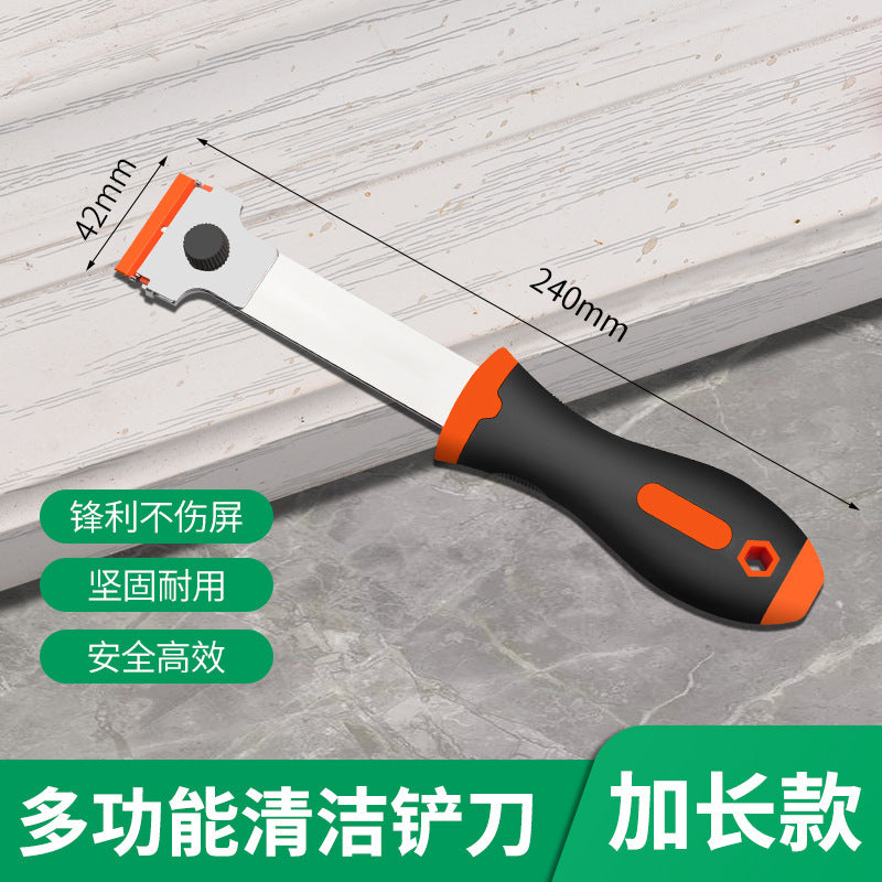 Multi-purpose cleaning scraper: perfect for kitchen stain removal, phone screen protector application, car adhesive removal, and glass cleaning
