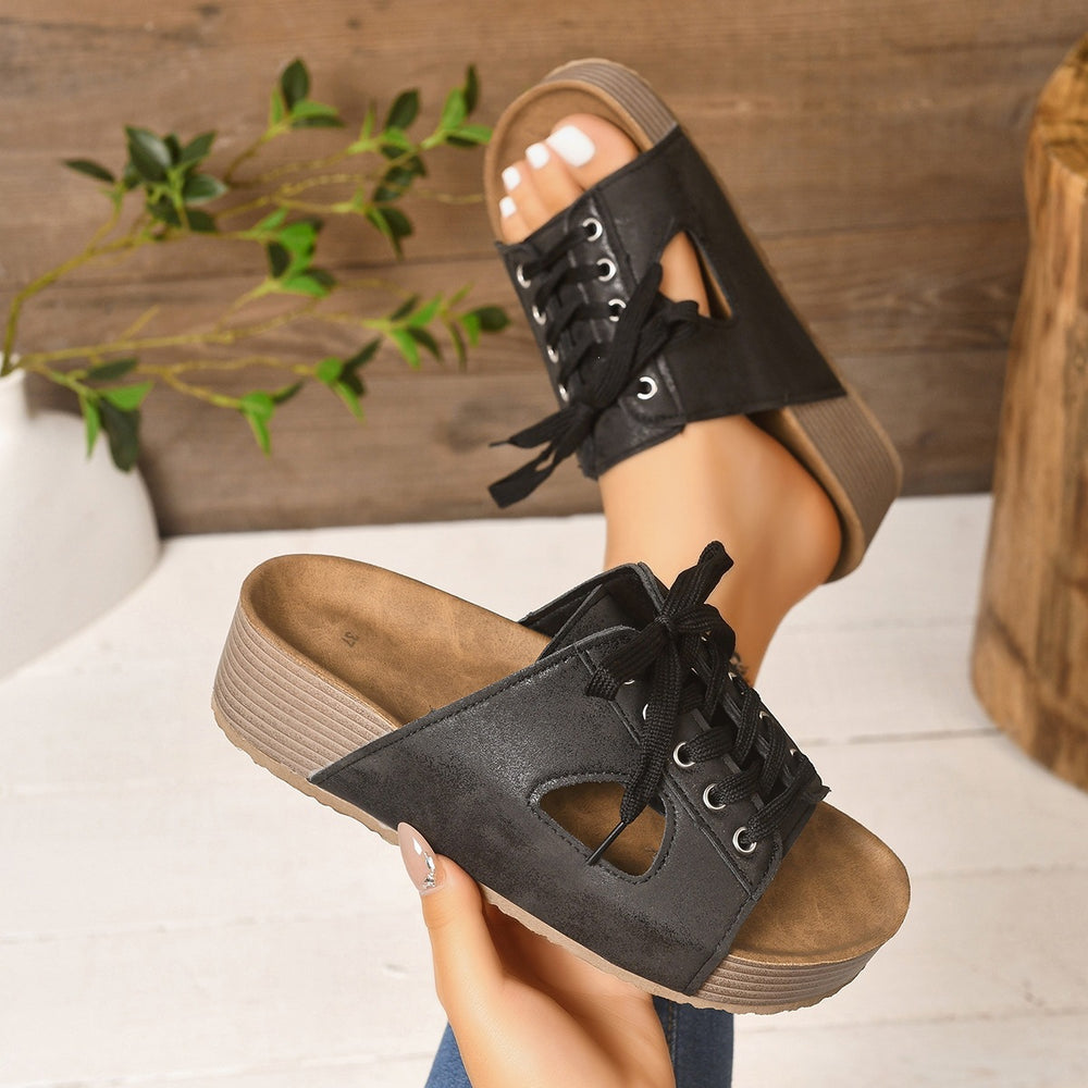 summer new arrival: plus-size women's casual comfort thick-soled slip-on flat beach sandals - wholesale