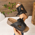 summer new arrival: plus-size women's casual comfort thick-soled slip-on flat beach sandals - wholesale