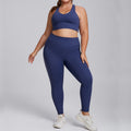 European and american nude feel plus size yoga outfit set - women's premium tight-fitting activewear two-piece set with pockets for fitness