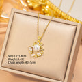 【titanium steel】cross-border hot-selling fashion pearl bow necklace - women's lightweight luxury versatile high-end clavicle chain jewelry