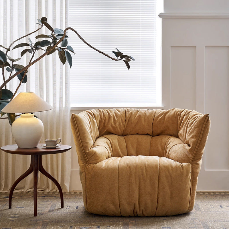 Burgundy single sofa modern casual designer fabric lazy sofa for home retro style casual chair