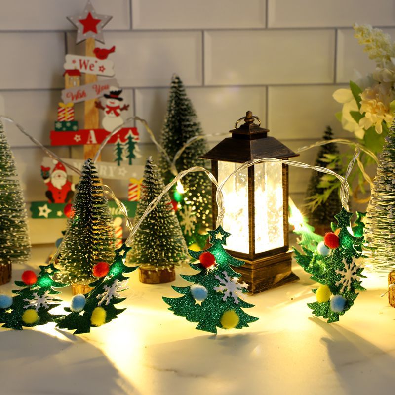 LED Santa Claus Head Light String Outdoor Waterproof Creative Snowman Light String LED Christmas Decoration Flash Light String