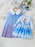 European and american cross-border autumn/winter holiday collection: snow princess tulle cape + dress two-piece set