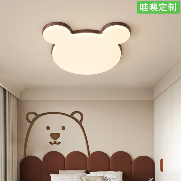 [Wow] Children's room ceiling light Modern simple walnut creative warm Mickey full spectrum eye protection lamp