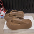 6cm thick-soled flip-flops women's soft bottom heightening indoor non-slip beach slippers flip-flops plaideasiest for match