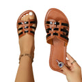 summernew arrivalplus size color matching woven casualflats slippers women's open toe easiest for matchflats flip-flops wholesale