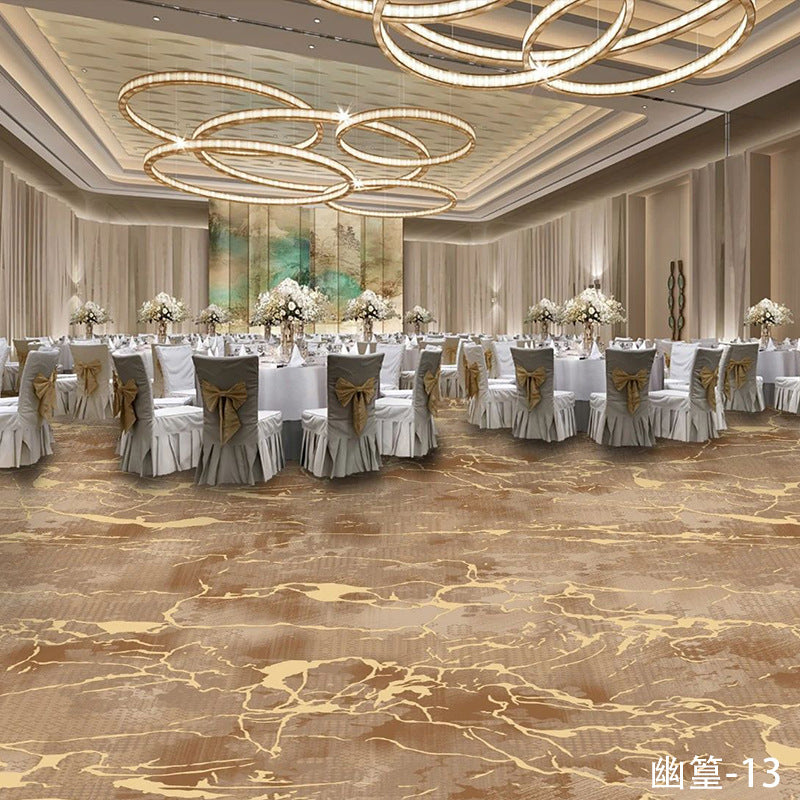 Custom carpets for hotel banquet halls, corridors, and aisles - fire-retardant, full-spread nylon printed carpets for restaurants and dining rooms