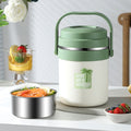 Stainless steel double-layer insulated lunch box, insulated lunch bucket, canteen food carrier, office worker meal delivery, multi-layer food container, gift