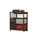 Simple solid wood bedside table casual bedroom bedside table retro storage cabinet drawer cabinet pastoral rattan storage cabinet