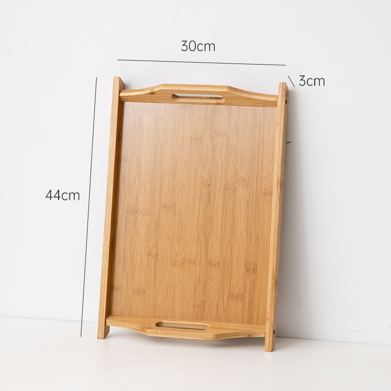 Accessible luxury retro nanzhu tea tray tray bamboo commercial rectangular tea tray pastry handle bbq serving plate