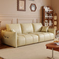 Retro oil wax leather sofa modern casual living room size apartment straight row three-slot distressed medieval style sofa