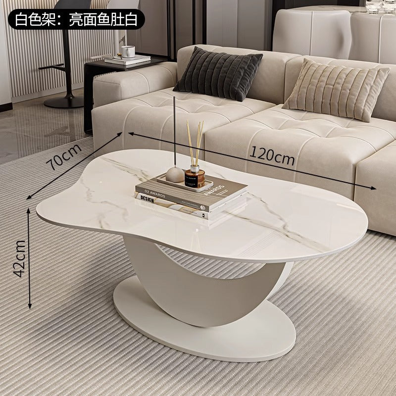 Modern minimalist rock slab coffee table - perfect for small spaces, living rooms, and home use. new irregular cloud-shaped design