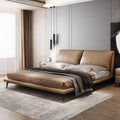 Italian light luxury modern casual small elephant ear bed master bedroom fabric double bed genuine leather wedding bed soft bag bed wholesale