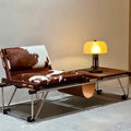 Italian living room book and newspaper chair balcony single sofa casual chair bauhaus style cow leather bench cow chair