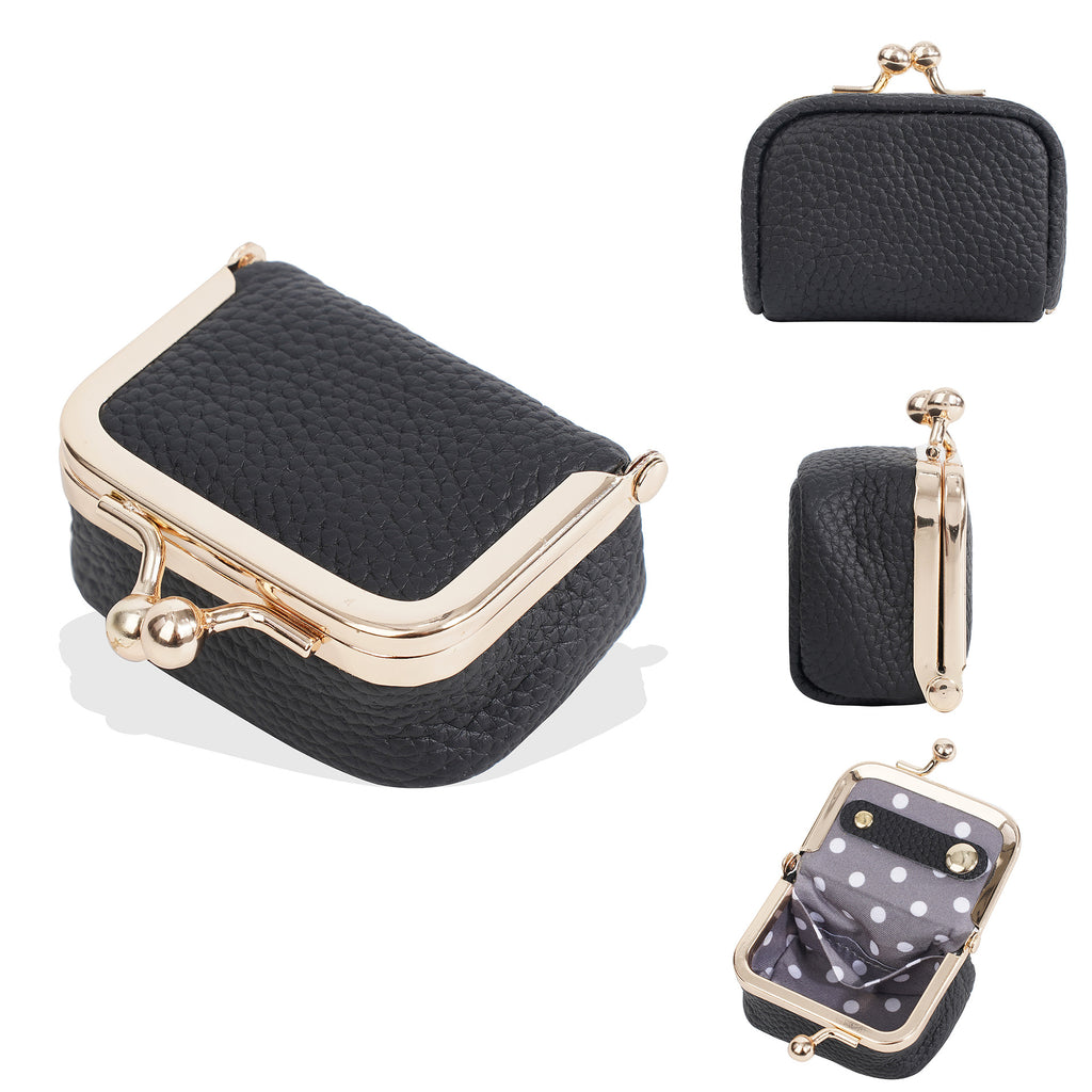 New leather mini bag wallet women's ring earrings jewelry storage box earphones coin mouth gold bag change bag