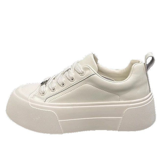 Campus style 2026 spring new arrivaleasiest for matchthick soletrendy casual women's shoesfashionflatstie backwhite shoestrendy