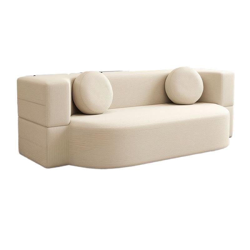 Fabric sofa bed small apartment sofa living room module double three-person compression rental house dual-purpose detachable washable and foldable