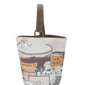 Oil painting style handbag cute print shoulder bag outdoor portable tote bag cartoon student canvas bag wholesale