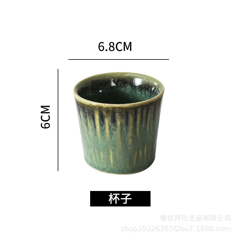 Japanese creative kiln-turned tableware ceramic suit restaurant for home model room stylish ceramic plate for one person to eat