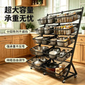 Kitchen basket storage rack, kids' toy organizer, multi-tier mobile storage, household multifunctional trolley