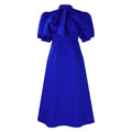 summer new european and american cross-border short-sleeve tie-up bowknot puffy ball gown european and american dress