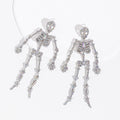 Halloween earrings wholesale fashion cross-border diamond-encrusted skull alloy jewelry pumpkin head witch earrings bat earrings
