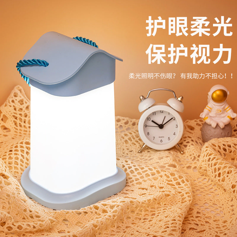 Eye-care portable rechargeable bedside lamp - dorm room essential, plug-in desk lamp, vision protection led night light, bedroom lighting fixture