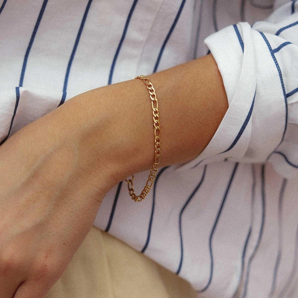 European and american cross-border fashion couple's figaro chain: minimalist, versatile, trendy stainless steel bracelet jewelry wholesale