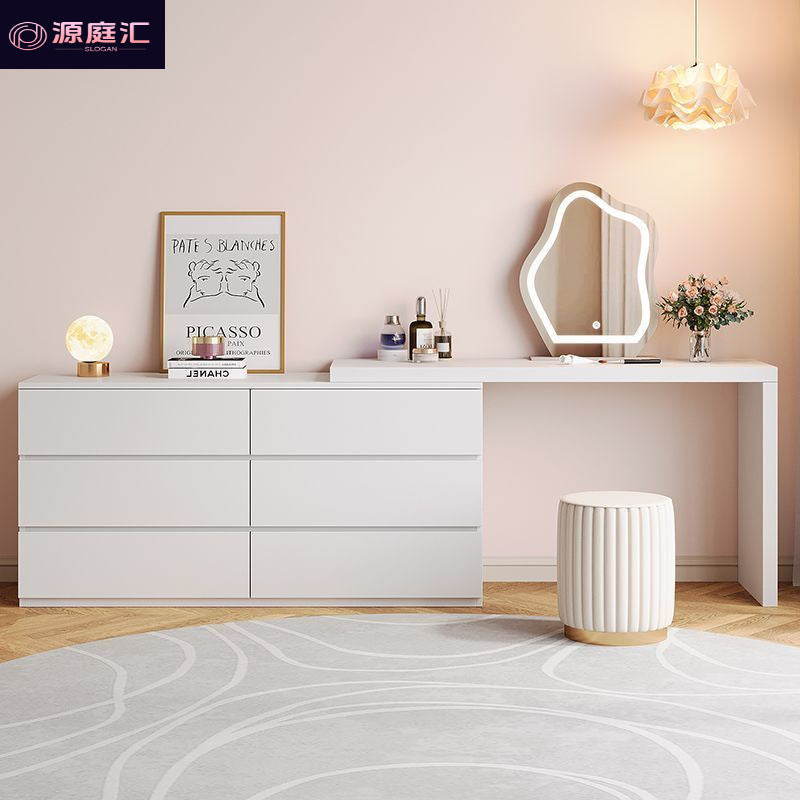 Dressing table bedroom for homecasual chest of drawers all-in-one small apartment storage cabinet cream style desk retractable dressing table