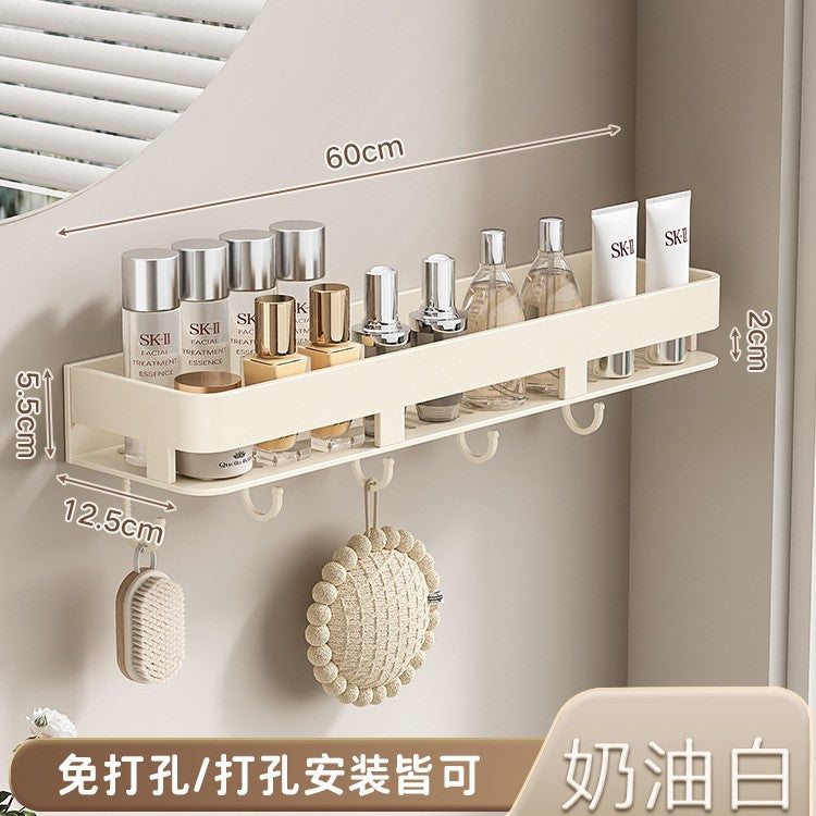 Space Aluminum Cream Wind Toilet Wash Desk Shelf No Punching Toilet Bathroom Toilet Wall Hanging Storage Rack
