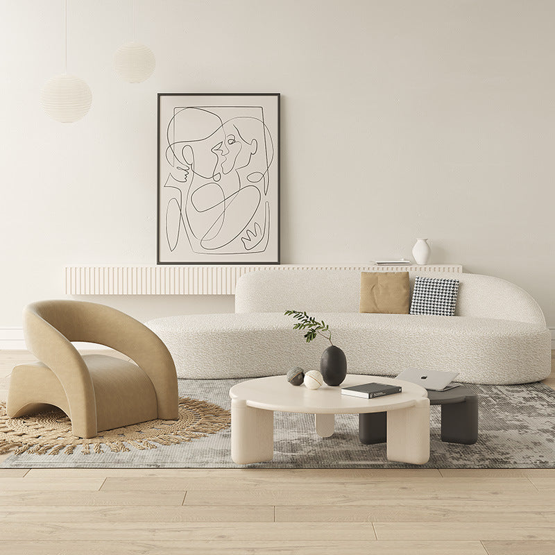 Cream style single sofa accessible luxury living room casual single chair clothing store beauty salon reception sofa one table and two chairs