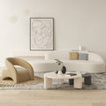 Cream style single sofa accessible luxury living room casual single chair clothing store beauty salon reception sofa one table and two chairs