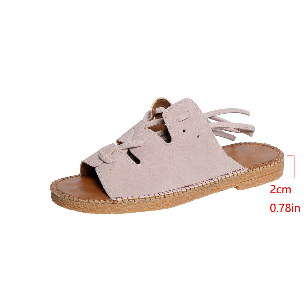 summer new round toe ankle strap sandals - comfortable outdoor beach shoes, plus size platform sandals for women (export quality)