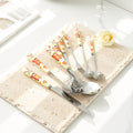 Cartoon girl ceramic handle high-temperature resistant anti-scald fork and spoon set, premium stainless steel cutlery, steak knife and fork