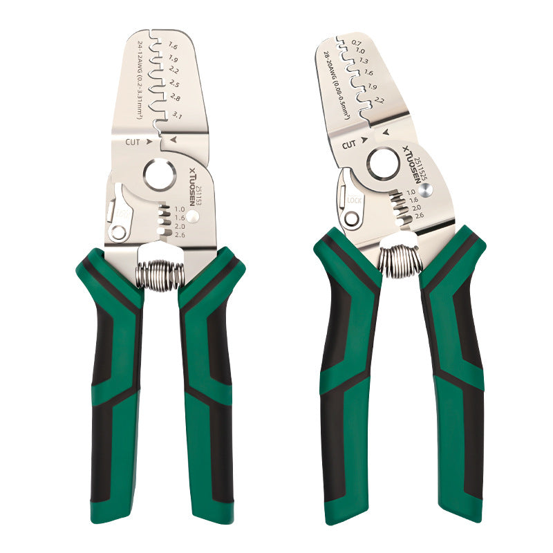 Tuosen crimping pliers professional electrical tools cable peeling plug spring clamp wire stripping pliers cold pressing terminal crimping pliers